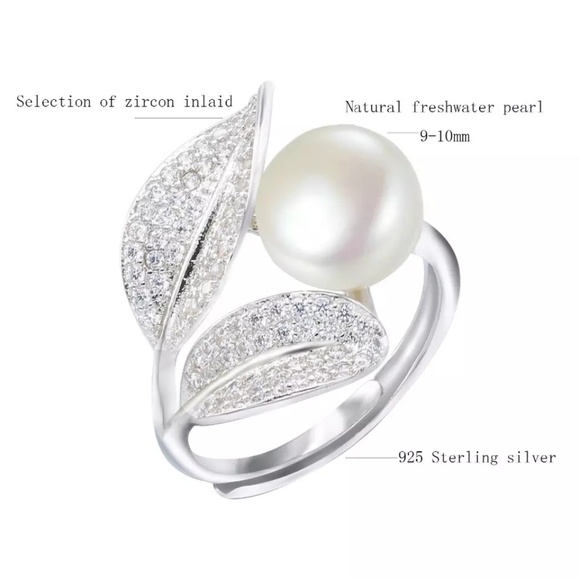NEW Natural Pearl Silver Rings Stamped S925 - Picture 3 of 5